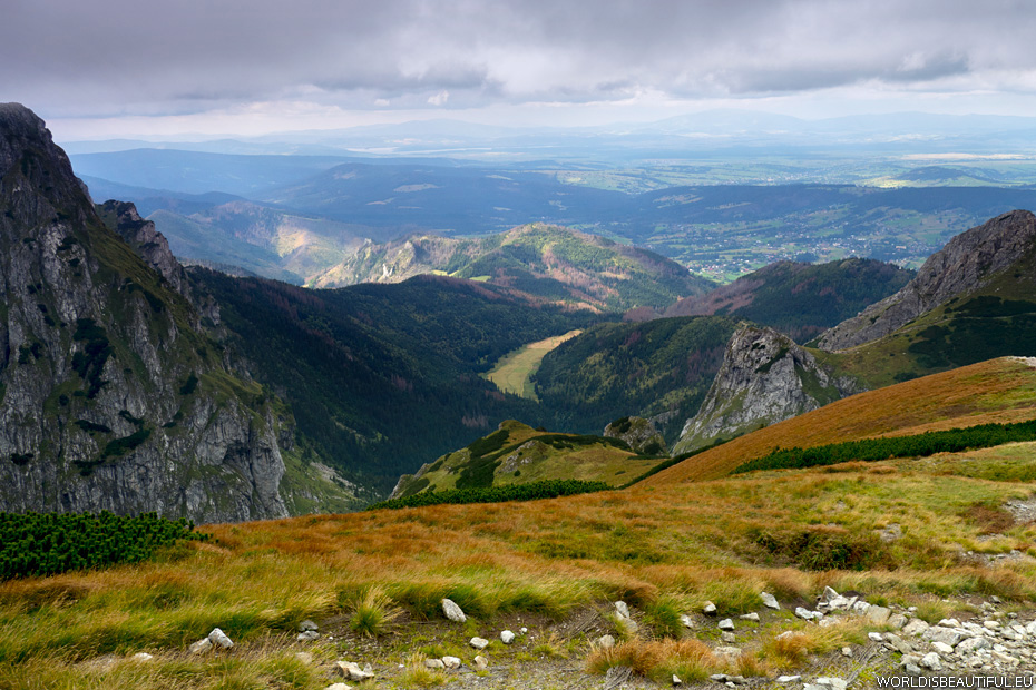 Tatrzańskie widoki, zbocze Kondrackiej Kopy i dolina