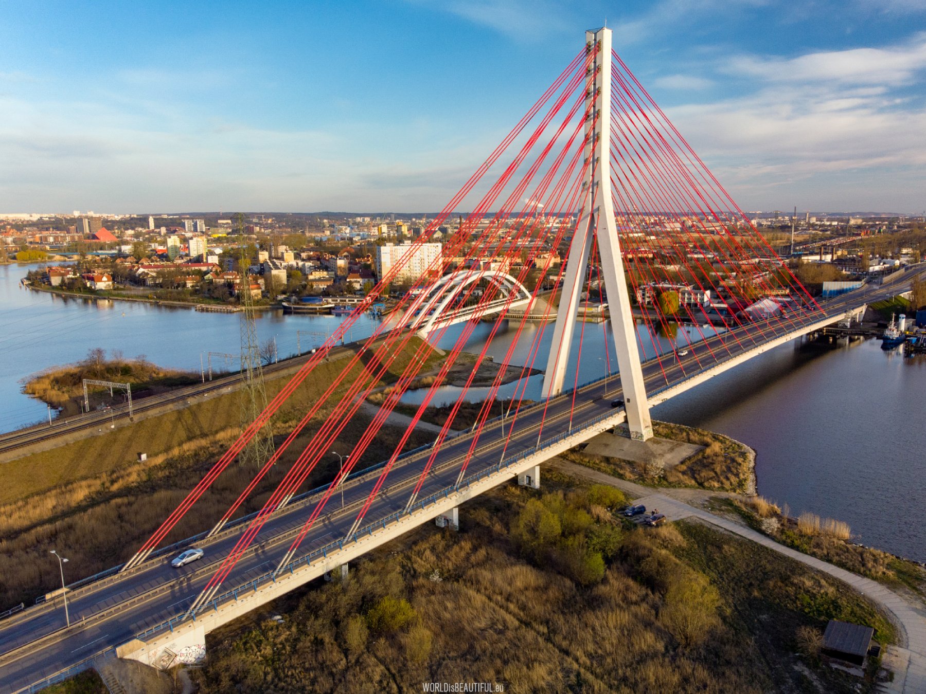 Cable-stayed bridge in Gdansk