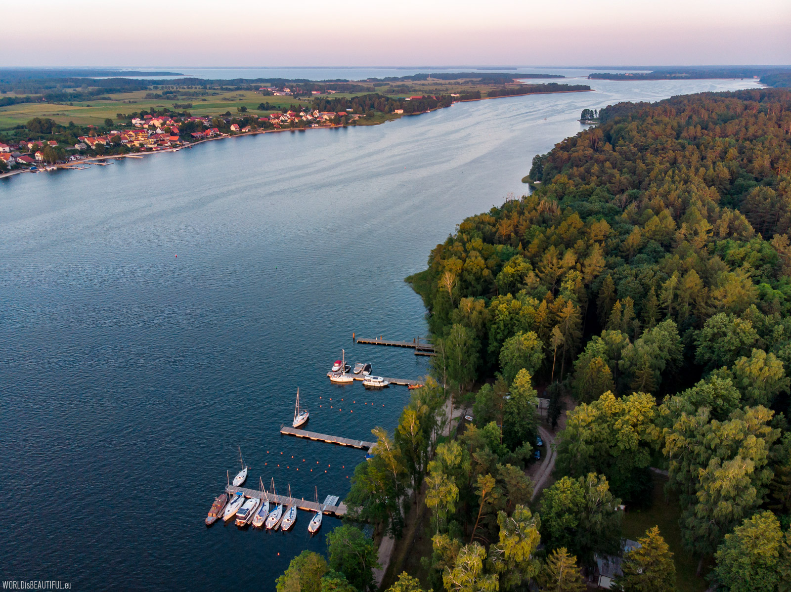 Lake Mikołajskie and a quiet marina
