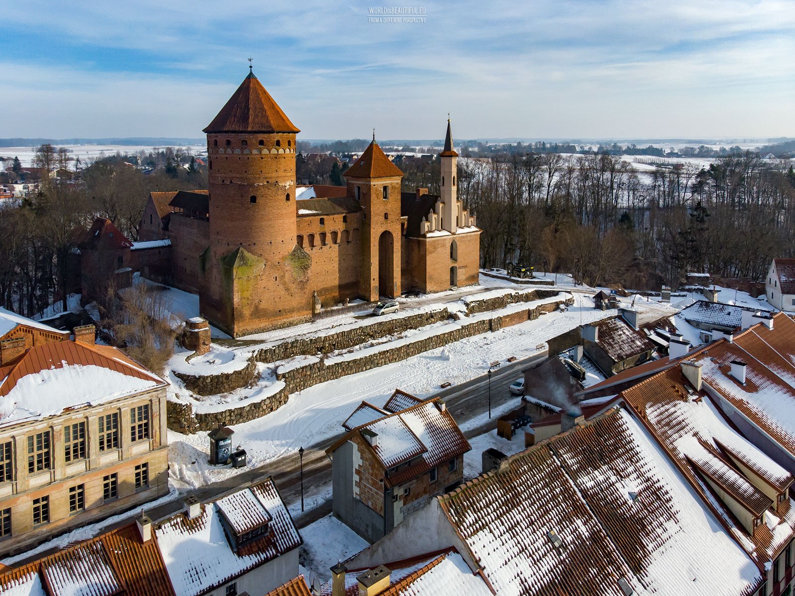 Castle in Reszel in winter