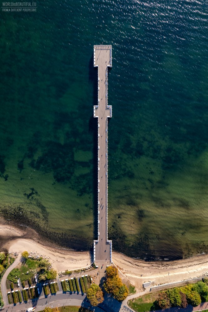 The pier in Gdynia Orłowo, view from above