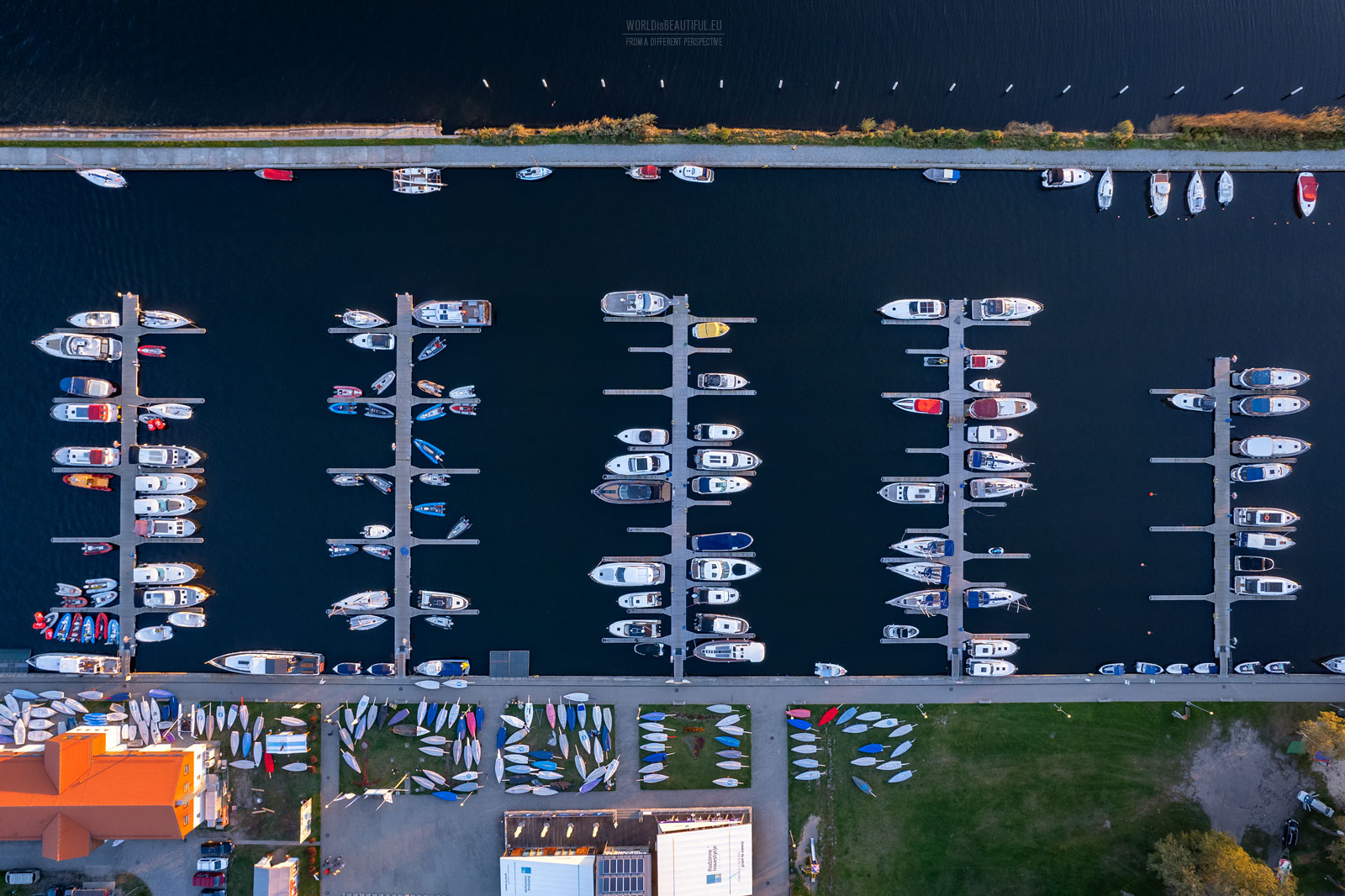 Yacht harbor from a bird's eye view