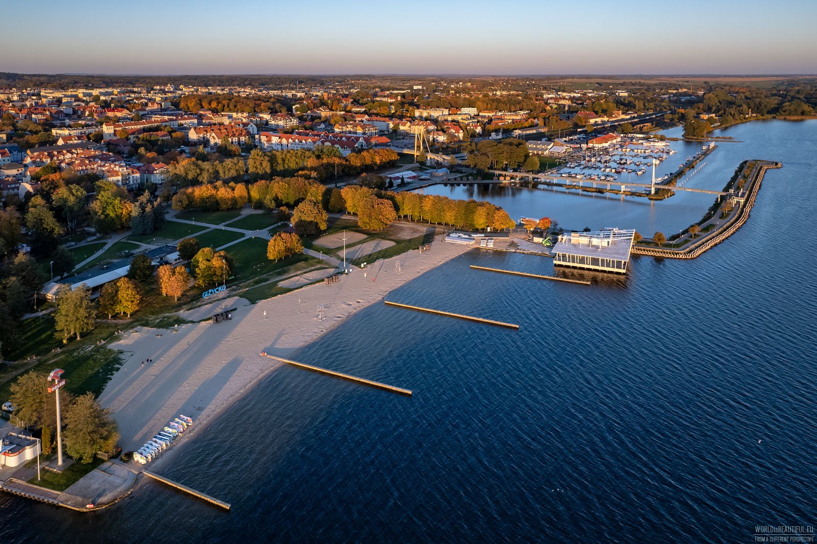 Giżycko from a drone