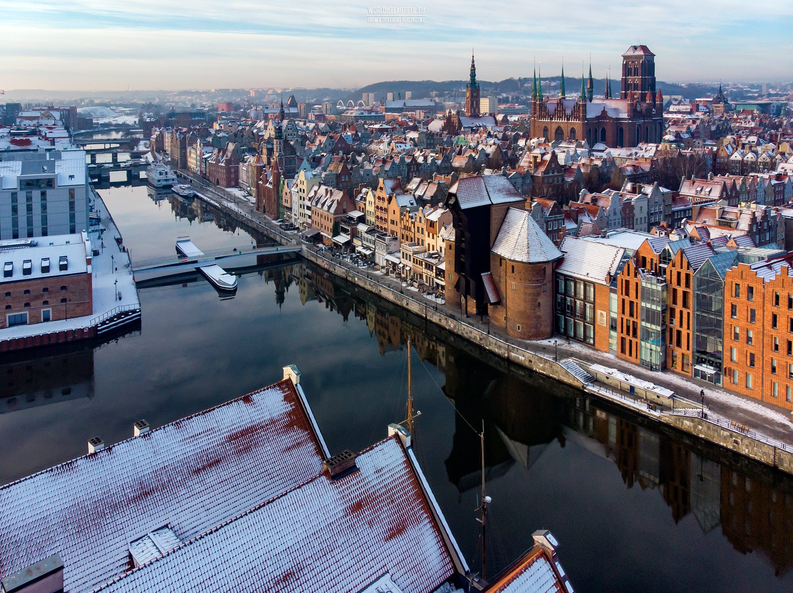 Centrum Gdańska zimą