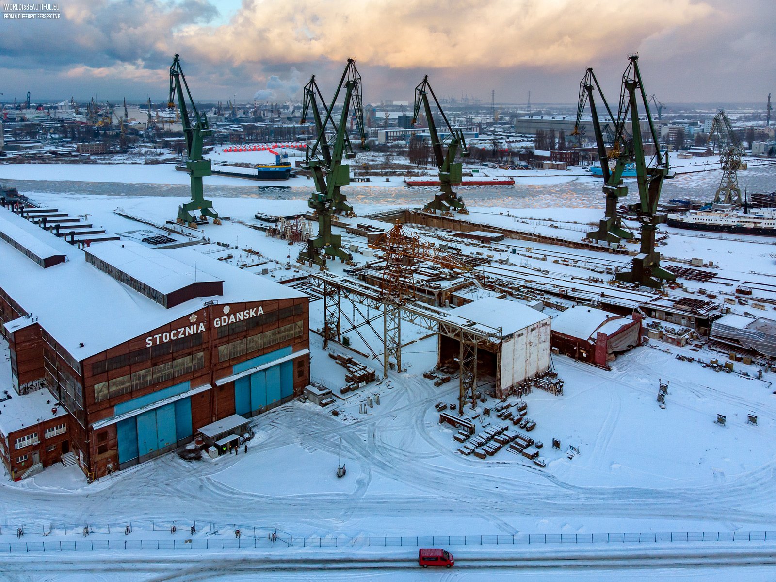 Gdańsk Shipyard in winter