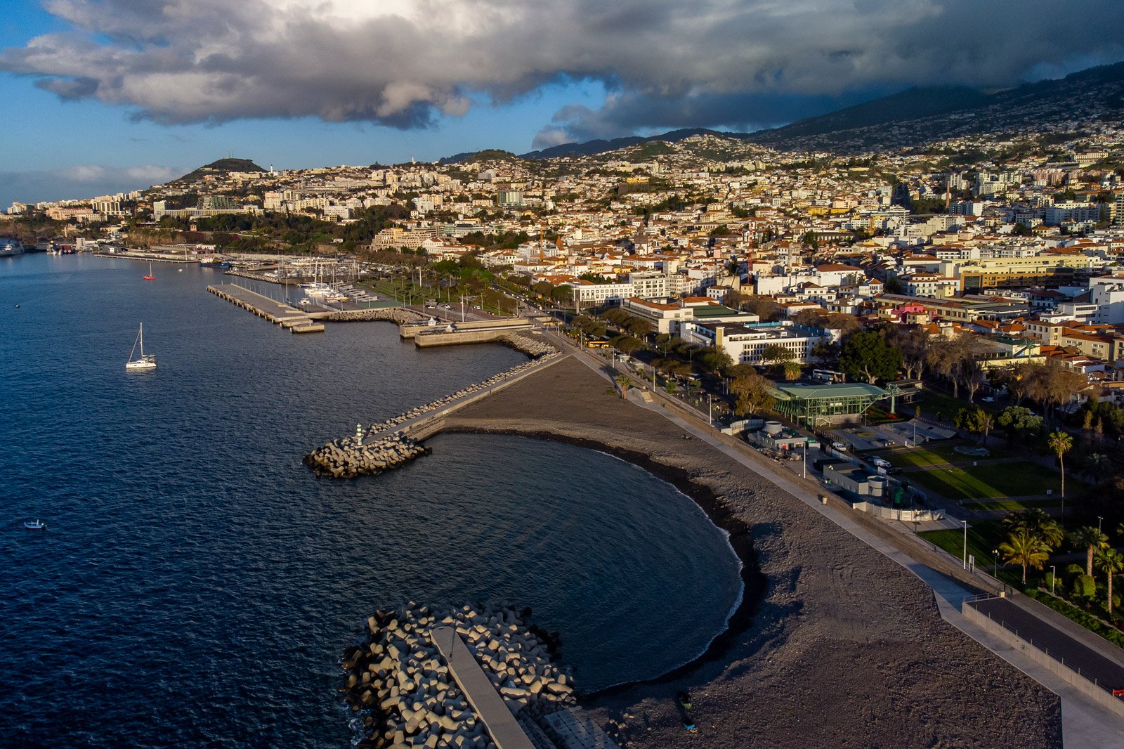 Beach in the center of Funchal