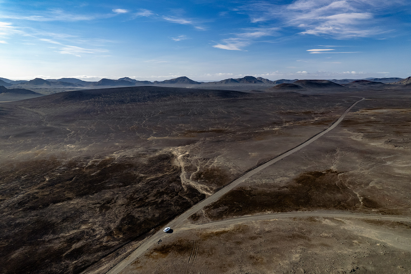 Road through the volcanic desert